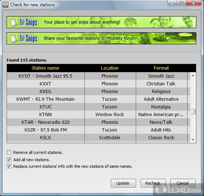 Play, record and share audio streams - Screenshot of Mozekty