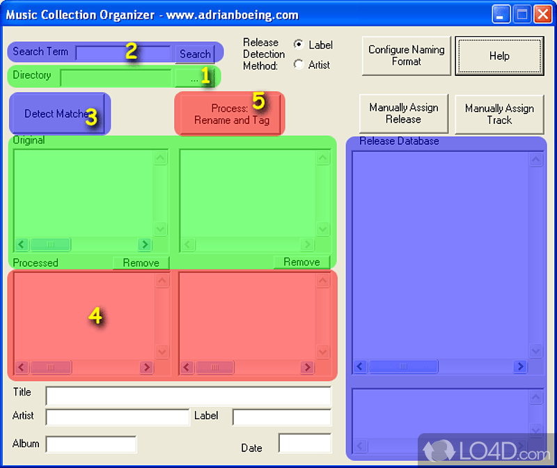 MP3 Collection Organizer: User interface - Screenshot of MP3 Collection Organizer