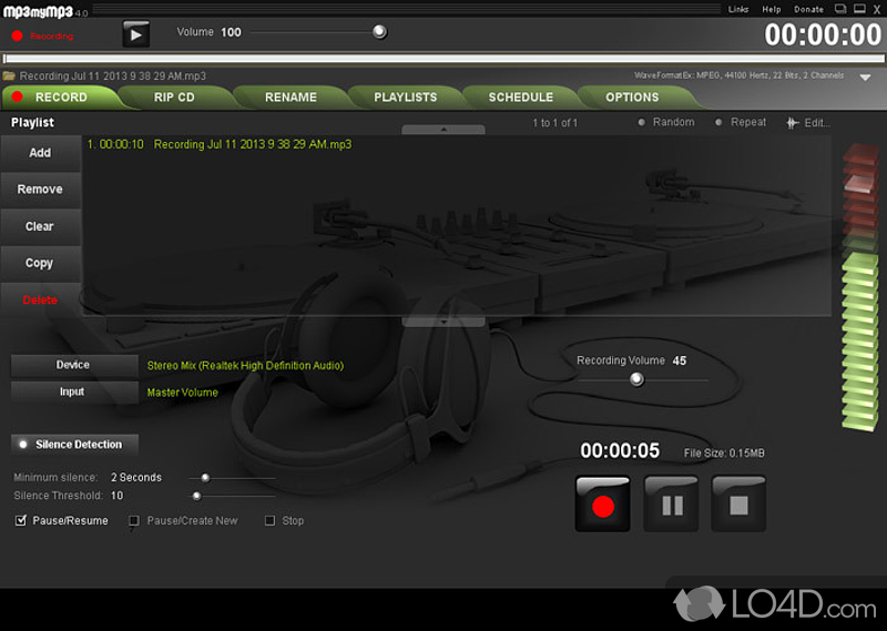 Record internet radio, save to mp3 or wav - Screenshot of Mp3MyMP3
