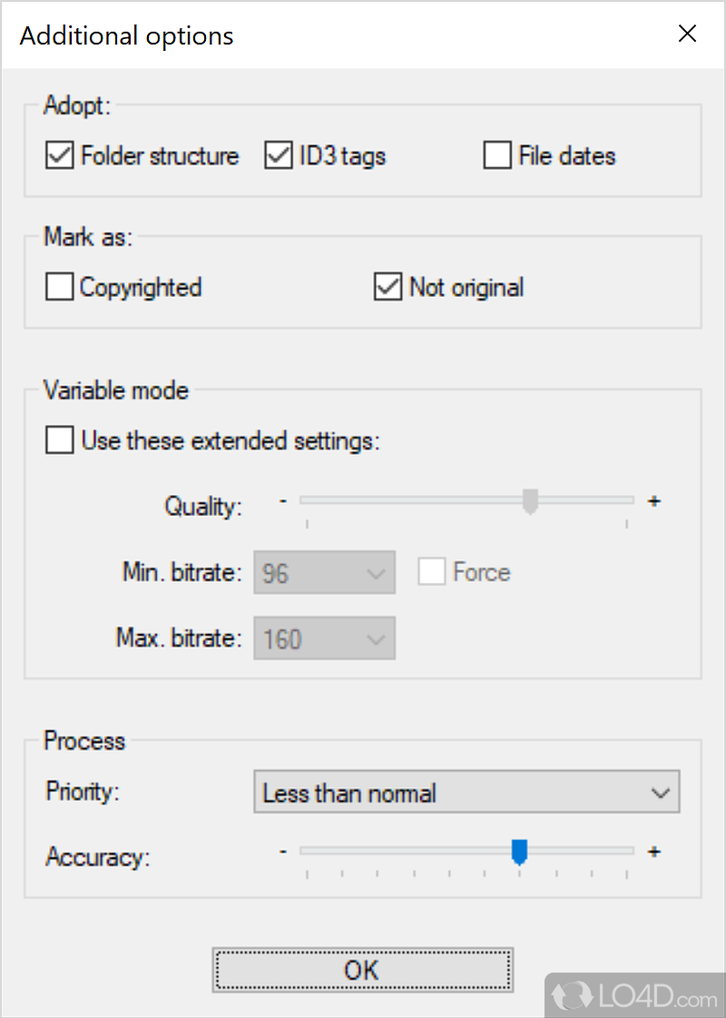 Straight-forward program for modifying the quality of mp3s - Screenshot of MP3 Quality Modifier