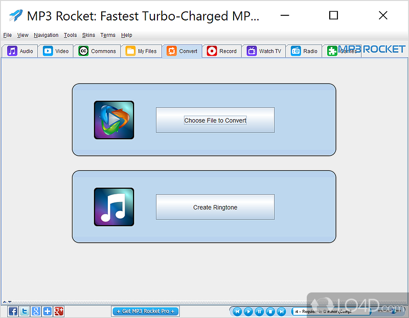 MP3 Rocket: User interface - Screenshot of MP3 Rocket