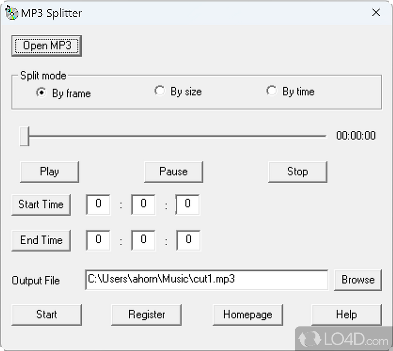 Easy-to-use tool to split MP3 files - Screenshot of MP3 Splitter