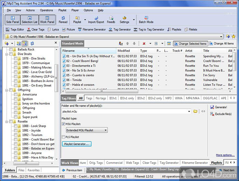 Professional-level MP3 WMA M4A tag editor - Screenshot of Mp3 Tag Assistant Professional