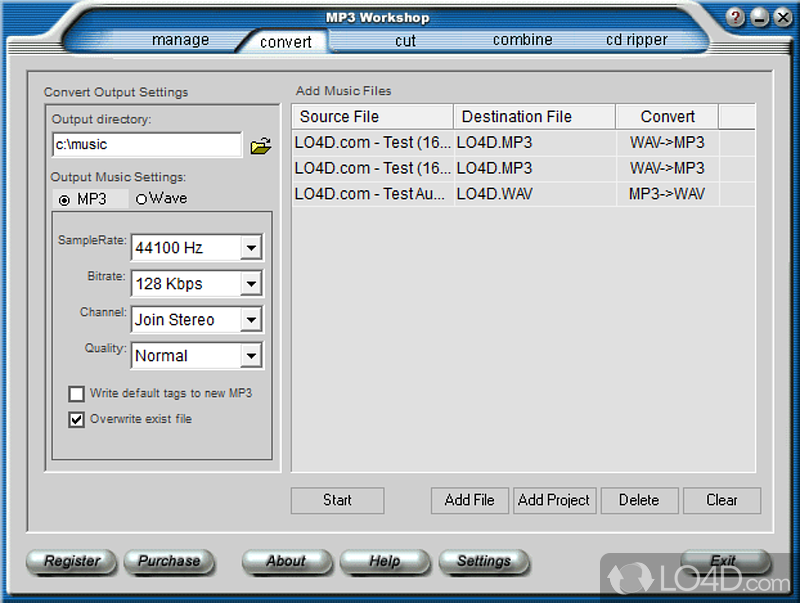 Quick installation and simple-to-handle GUI - Screenshot of MP3 Workshop