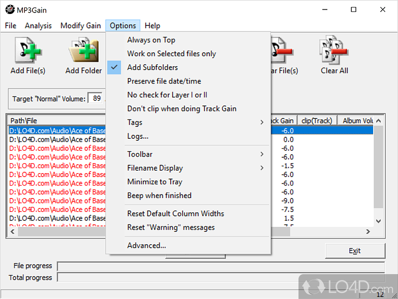 Volume adjustment made easy - Screenshot of MP3Gain