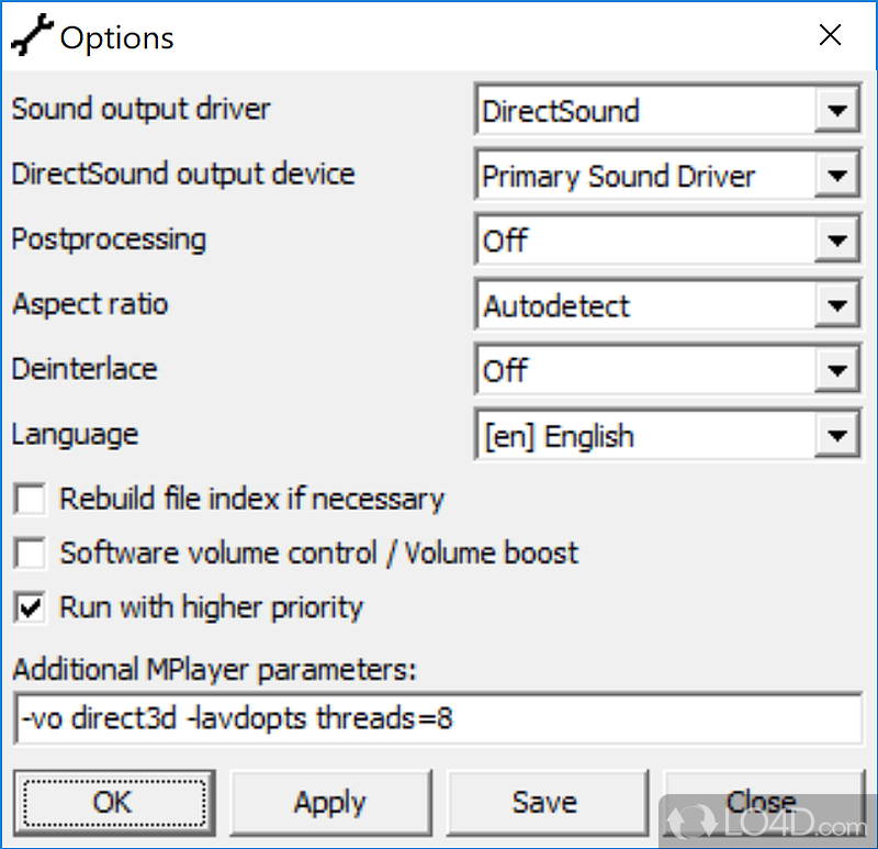 MPlayer for Windows screenshot