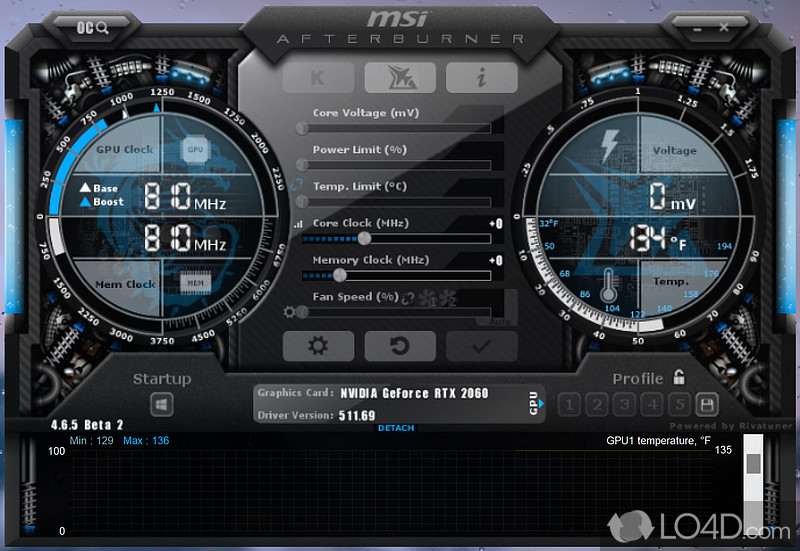 Automatic detection of installed cards - Screenshot of MSI Afterburner