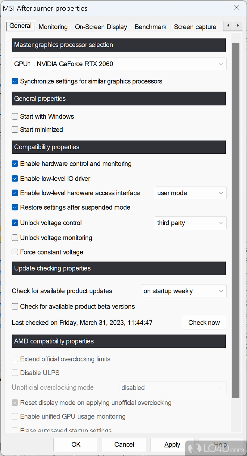 Support for multiple custom profiles - Screenshot of MSI Afterburner