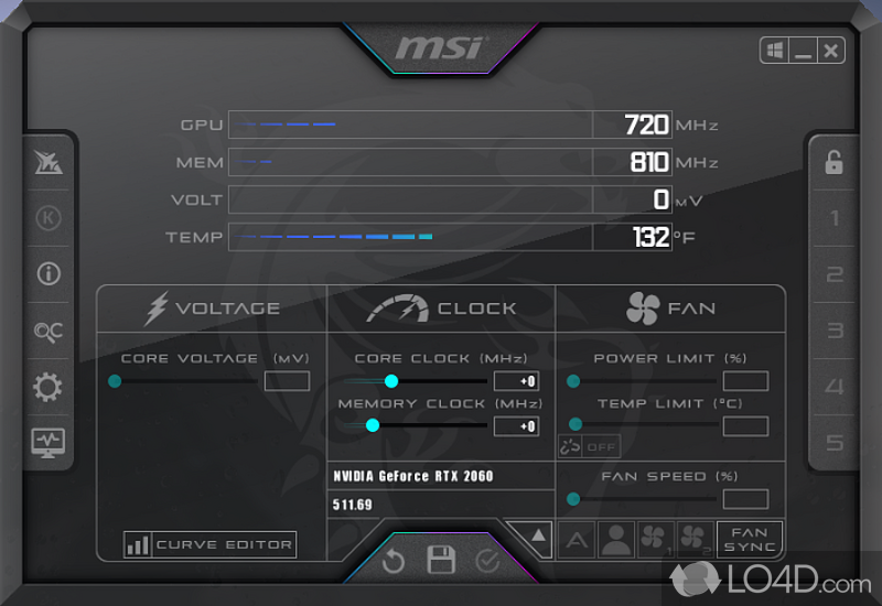 Offering support for most video cards out there - Screenshot of MSI Afterburner