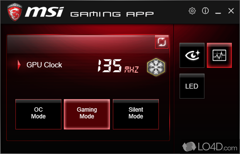 One-click performance profiles for your GPU and CPU - Screenshot of MSI Gaming App