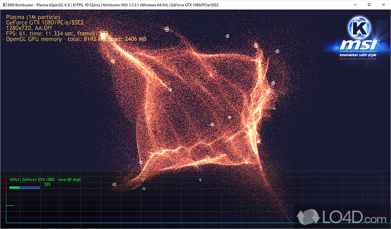 Powerful GPU stress test and OpenGL benchmarking software for PC - Screenshot of MSI Kombustor