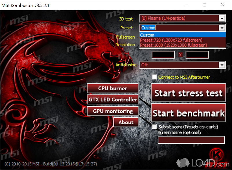 download the new for android MSI Kombustor 4.1.27