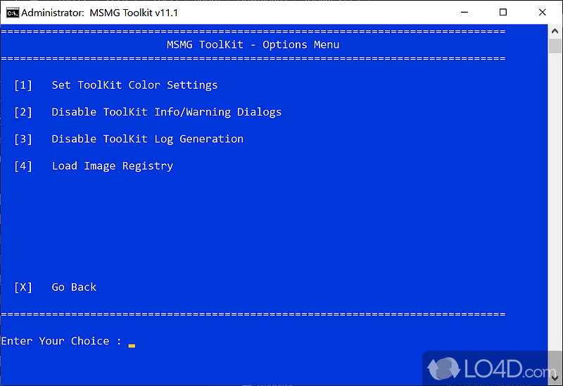 Trimming Down System Applications - Screenshot of MSMG ToolKit