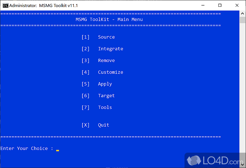 Create own bloat- version of Windows by removing various telemetry components - Screenshot of MSMG ToolKit