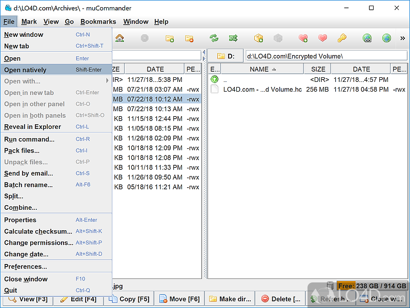 Cross-platform file manager - Screenshot of muCommander