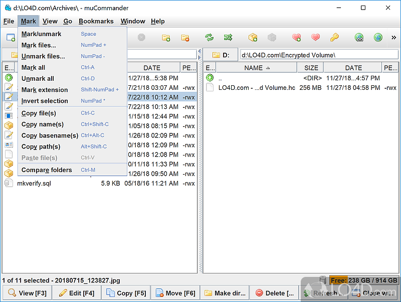 Open-source and cross-platform file manager - Screenshot of muCommander