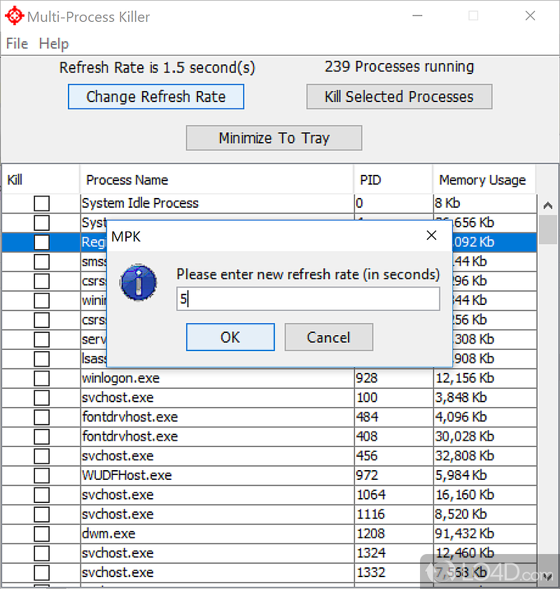 The advantages of being portable - Screenshot of Multi-Process Killer