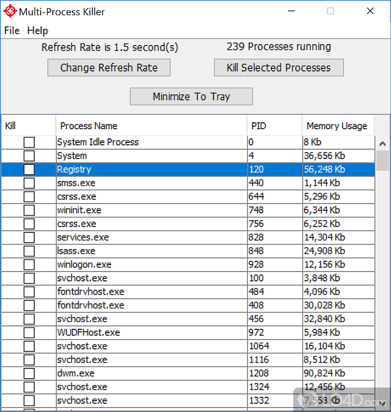 Tool worth having when you need to kill multiple processes at the same time - Screenshot of Multi-Process Killer