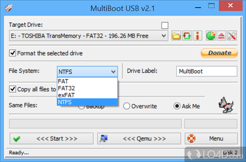 Automatically detects plugged USB devices - Screenshot of MultiBoot USB