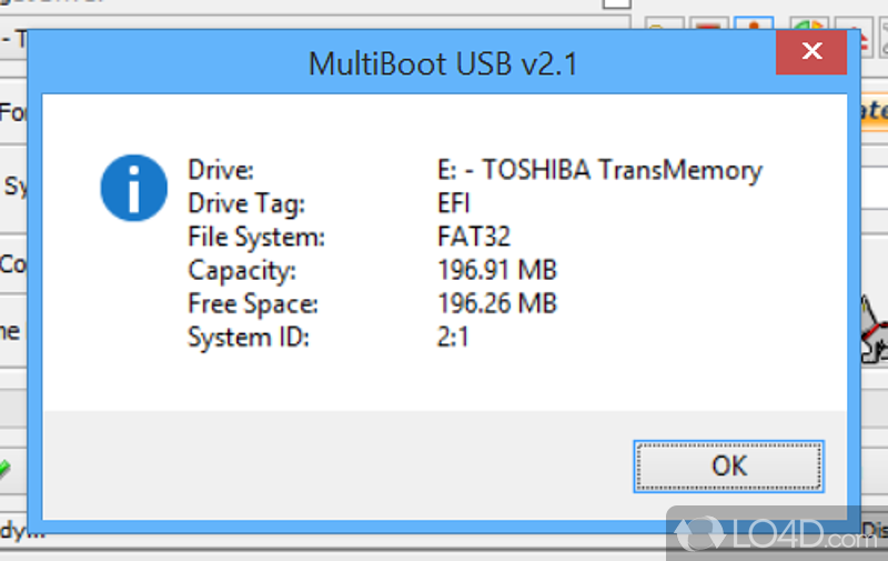 Format the drive, edit the label, and burn new data - Screenshot of MultiBoot USB