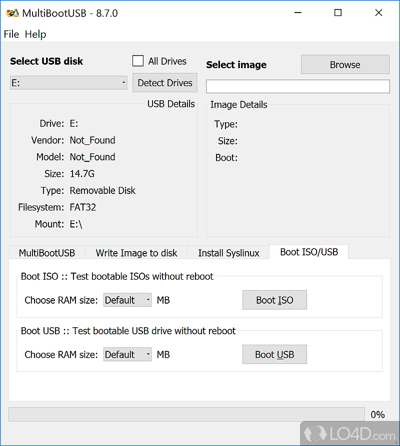 Creates live Linux and bootable USB drives - Screenshot of MultiBootUSB