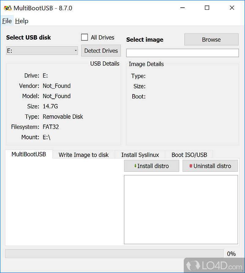 Install multiple bootable Linux ISO files on a drive - Screenshot of MultiBootUSB