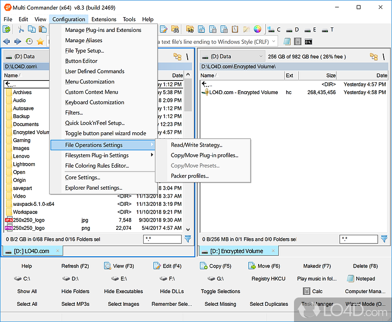 Multi-tabbed, Dual panel file manager with many features - Screenshot of Multi Commander