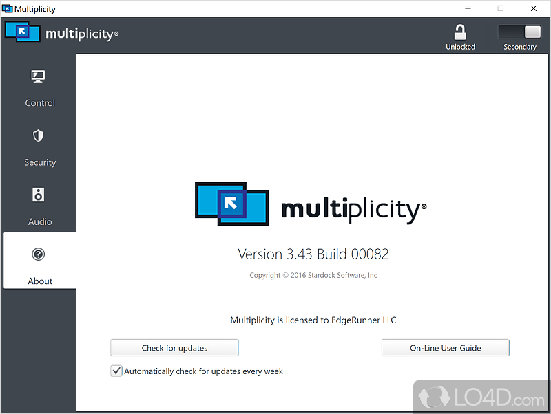 Manage up to three PC's with one keyboard and mouse - Screenshot of Multiplicity