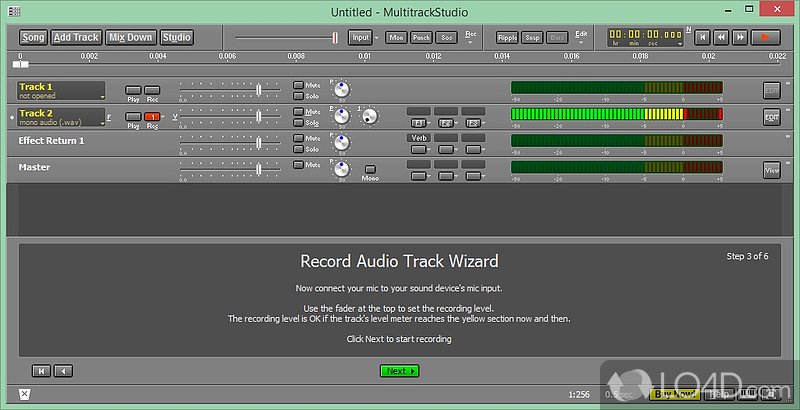 Record audio and MIDI files, apply a wide range of special effects (e - Screenshot of MultitrackStudio