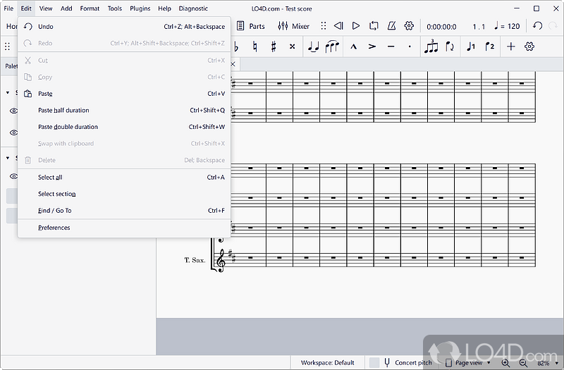 Plug in your MIDI keyboard - Screenshot of MuseScore