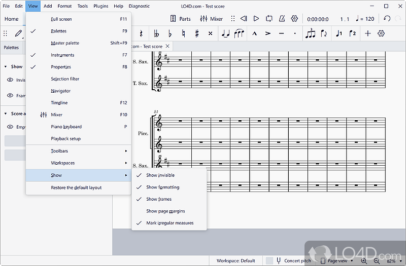 Create, play back and print beautiful sheet music for Windows - Screenshot of MuseScore