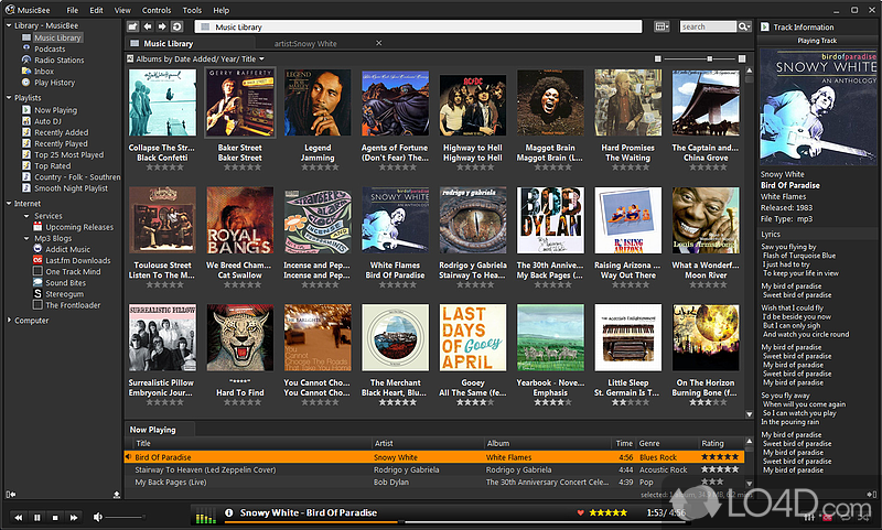 Organize and play audio files with this audio utility that offers playlist management - Screenshot of MusicBee