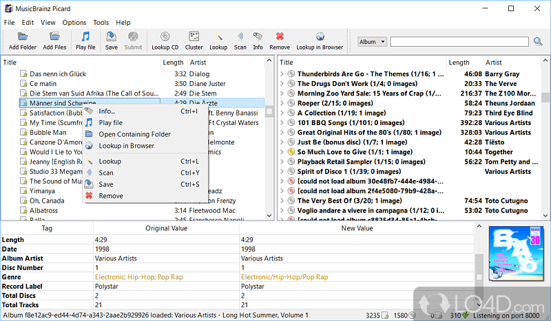 MusicBrainz Picard: Tag music files - Screenshot of MusicBrainz Picard