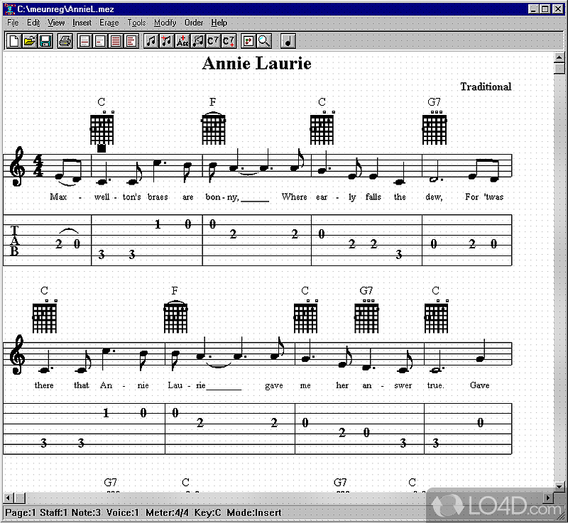 Generate printed music from your compositions - Screenshot of MusicEase