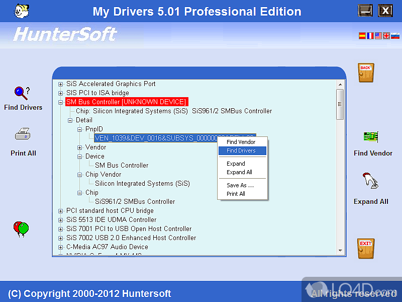 Backup/restore functions - Screenshot of My Drivers