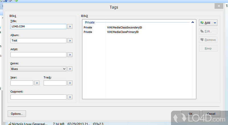 Update or create new tags - Screenshot of My ID3 Editor