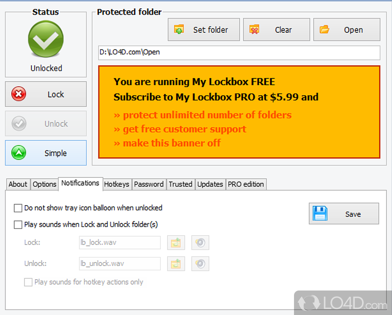 My Lockbox: Protected Folder - Screenshot of My Lockbox