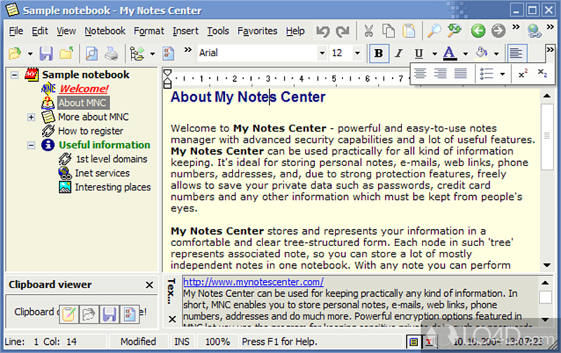 Compose and create organized drafts, books, or projects, customize them with diverse elements - Screenshot of My Notes Center