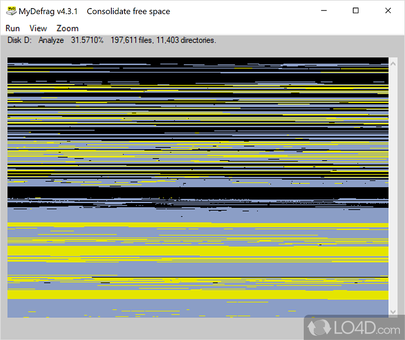Free defragmentation program for Windows users - Screenshot of MyDefrag