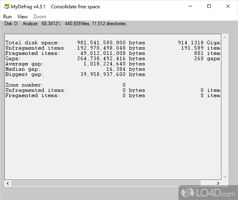 A tool for disk defragmentation and Windows optimization - Screenshot of MyDefrag