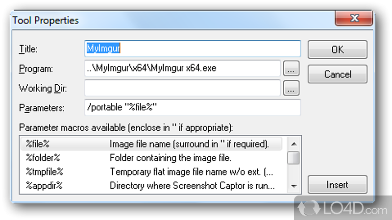 Upload items and take snapshots - Screenshot of MyImgur