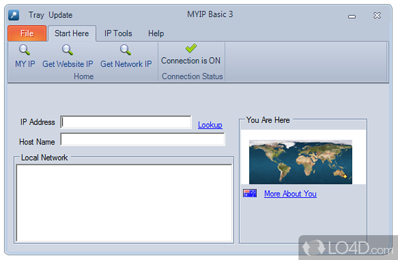 Setup, prerequisites, and interface - Screenshot of MYIP Basic