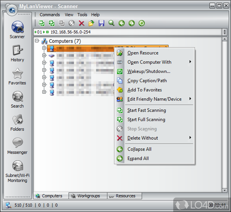 MyLanViewer Network/IP Scanner - Screenshot of MyLanViewer Portable