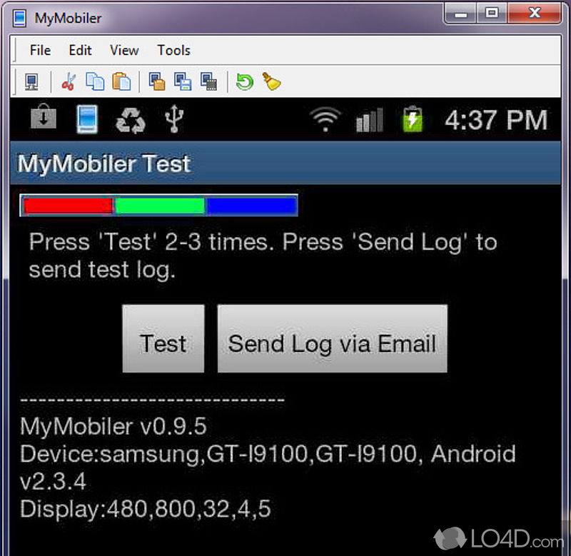 MyMobiler for Android: User interface - Screenshot of MyMobiler for Android