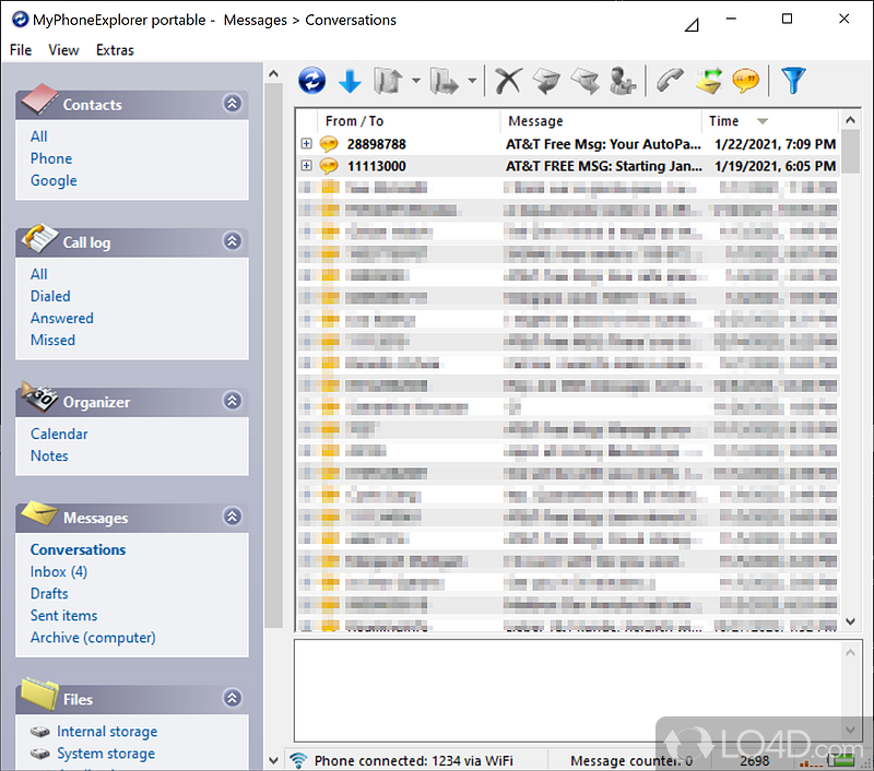 Powerful Android phone management software for your desktop PC - Screenshot of MyPhoneExplorer
