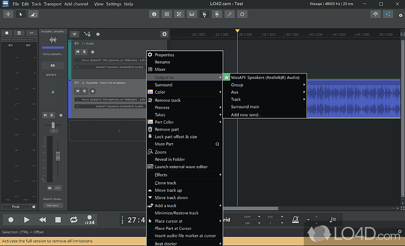 Simple and customizable GUI - Screenshot of n-Track Studio