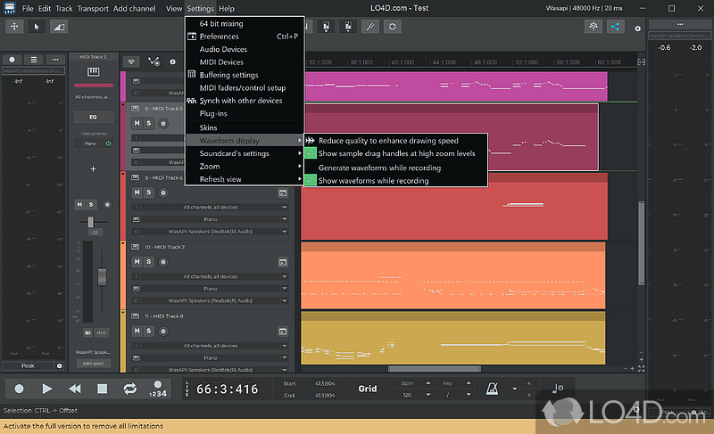 Multitrack recorder and mixer - Screenshot of n-Track Studio