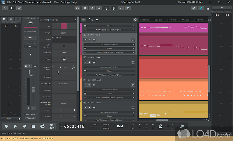 Full-fledged recording studio - Screenshot of n-Track Studio