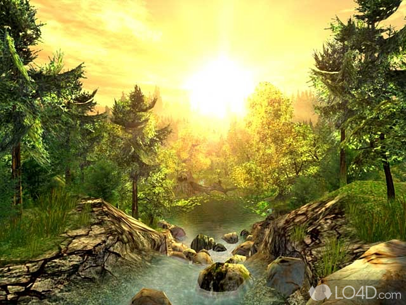 Decorate desktop with 3D representations of forests, lakes, waterfalls - Screenshot of Nature 3D Screensaver