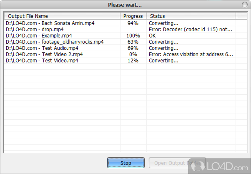 Various output quality settings - Screenshot of Naturpic Video Converter
